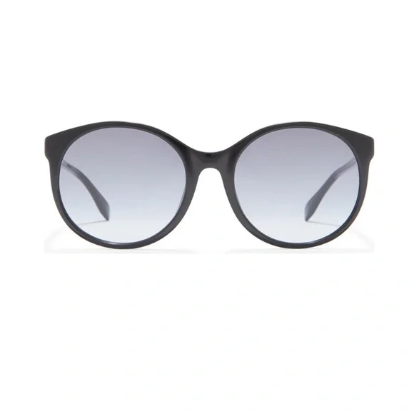 Authentic Fendi 56mm Round Sunglasses - Black W/ Grey Blue Shades - New W/ Case